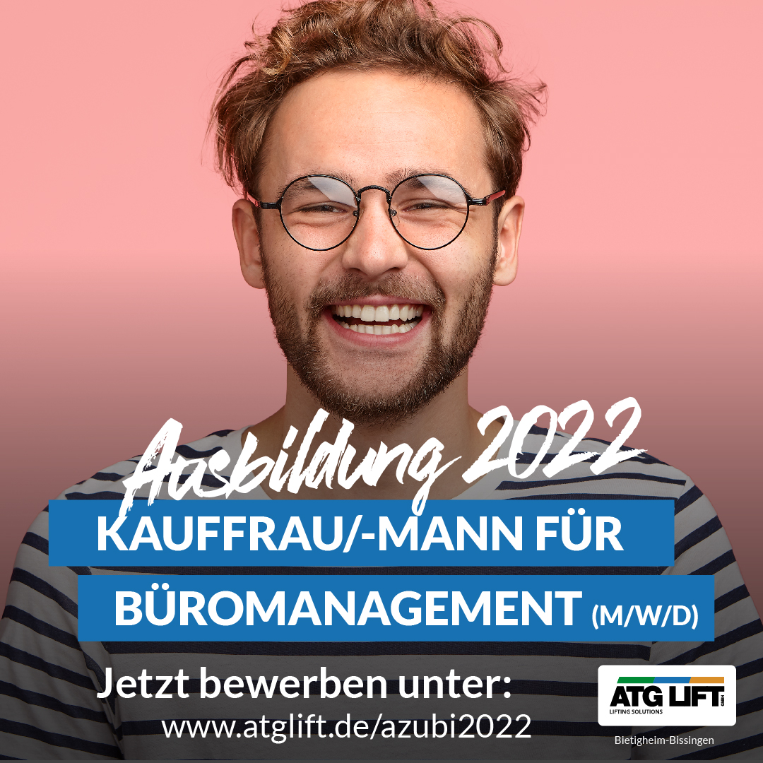 Ausbildung 2022 Kauffrau mann für Büromanagement m w d ATG LIFT GmbH