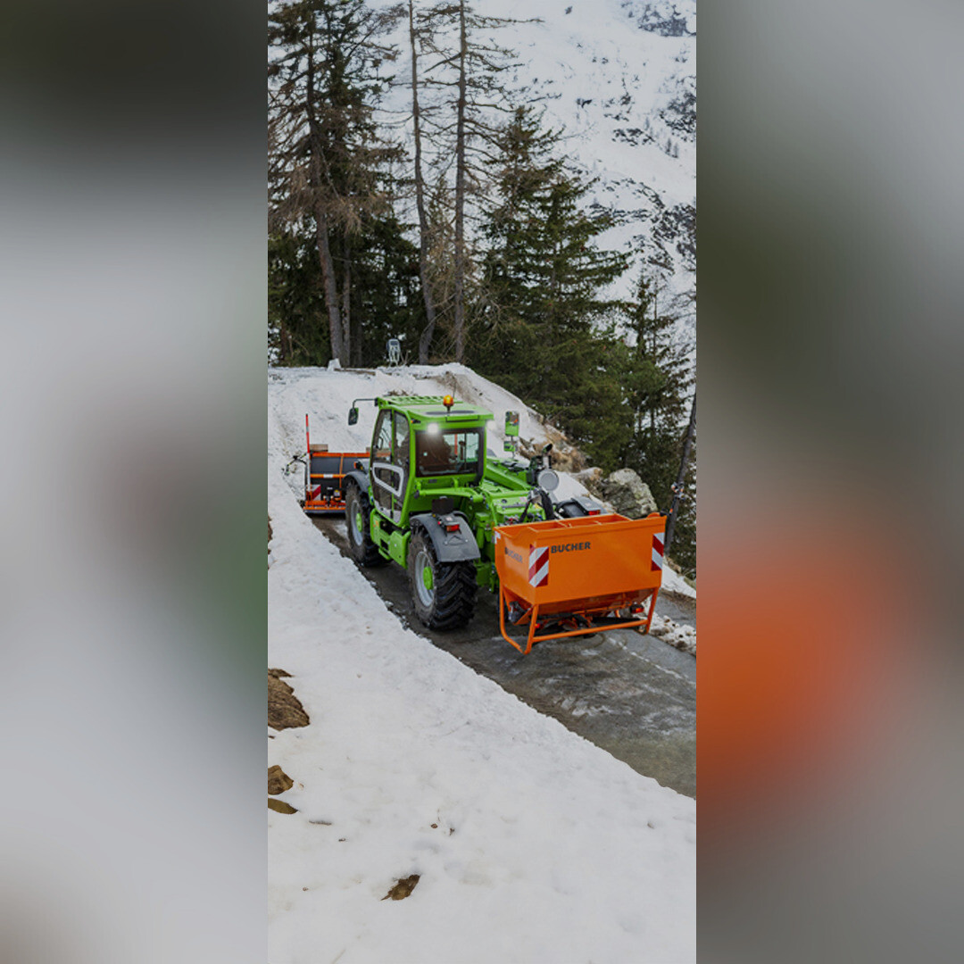 Effiziente Schneeräumung mit Merlo Maschinen im Winterdienst